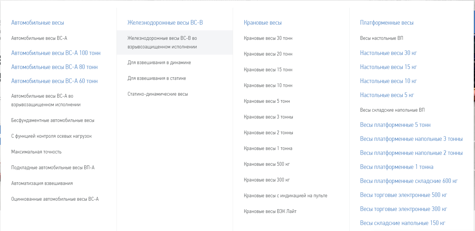 Кластеризация запросов и создание подробного меню.